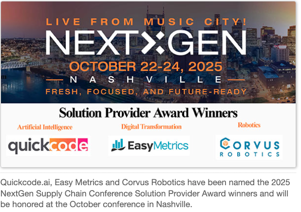 NextGen Supply Chain Conference names 2025 Solution Provider Award Winners